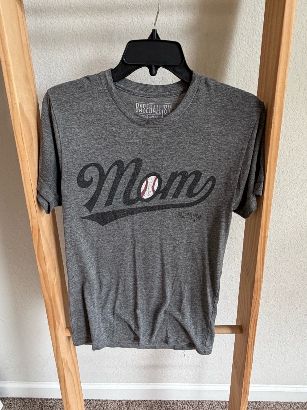 Baseballism Baseball Mom Graphic Tee Gray – Size Small